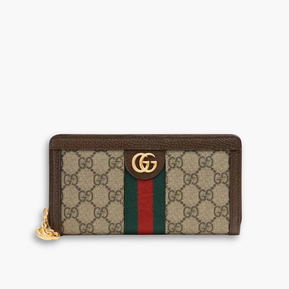 Gucci Ophidia Zip Around GG Supreme Wallet Brown 19cm 523154 96IWG 8745