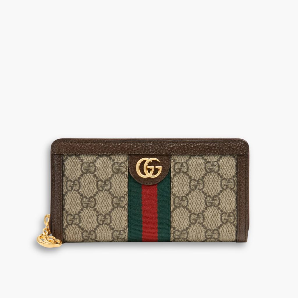 Gucci Ophidia Zip Around GG Supreme Wallet Brown 19cm 523154 96IWG 8745