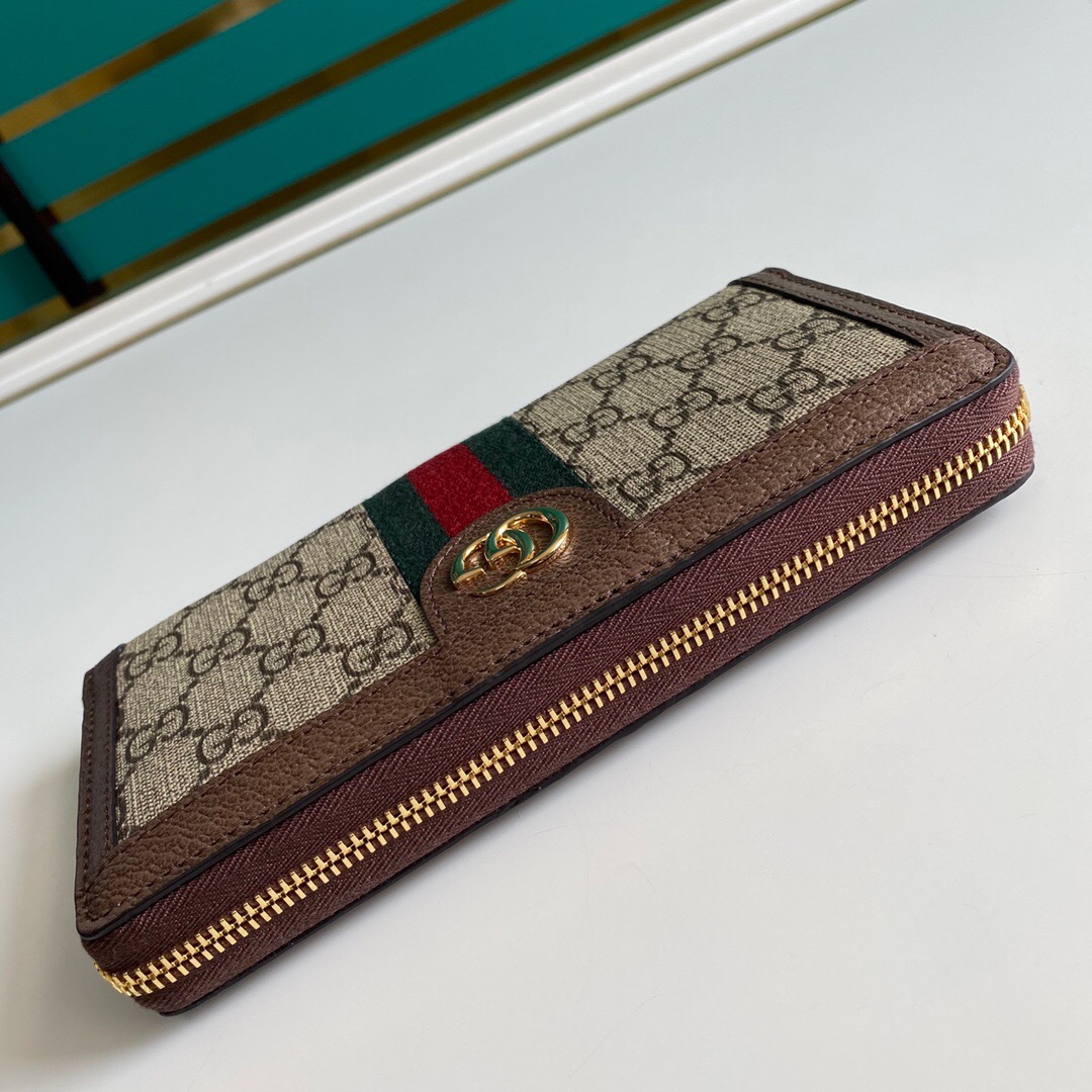 Gucci Ophidia Zip Around GG Supreme Wallet Brown 19cm 523154 96IWG 8745 - Image 4