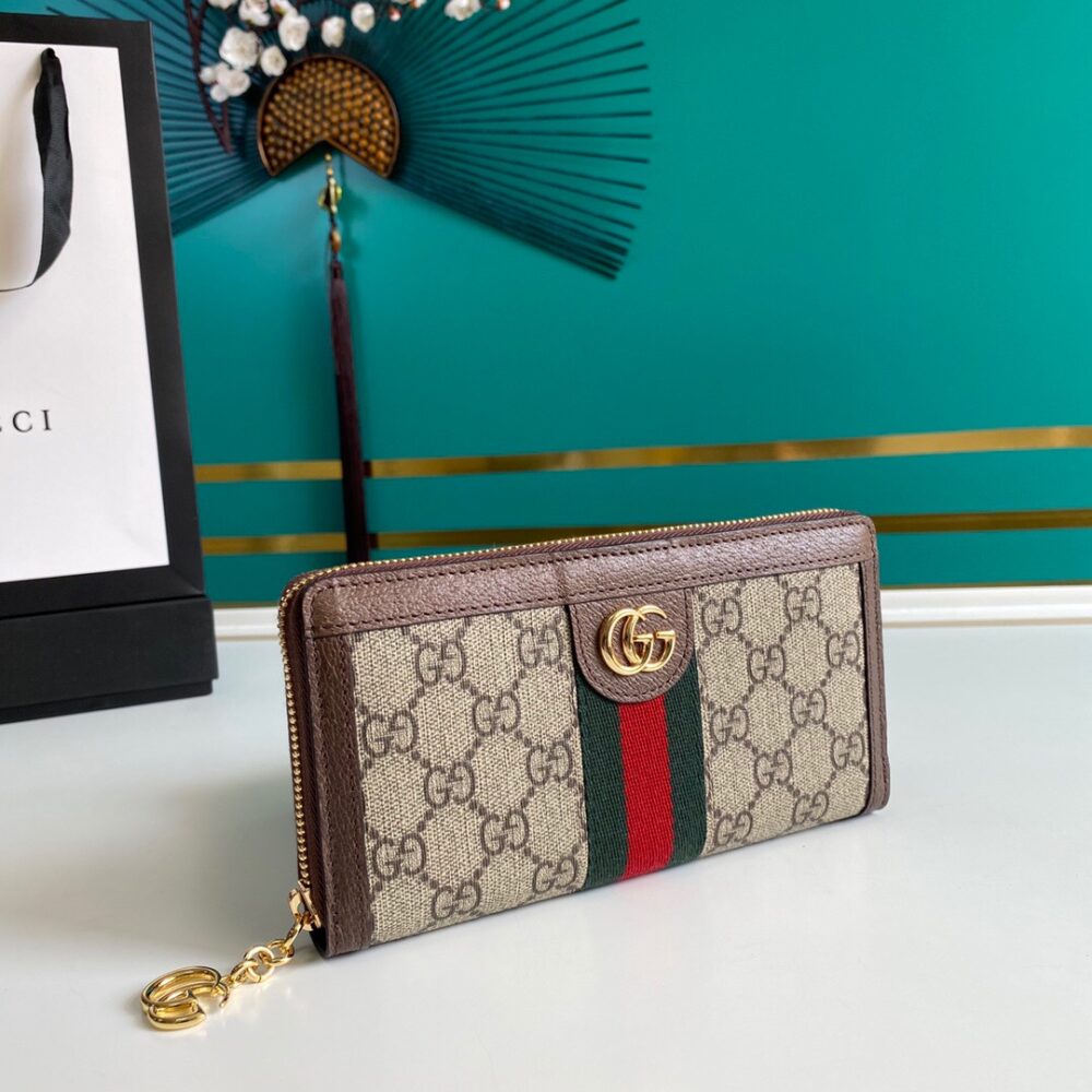 Alternative view of Gucci Ophidia Zip Around GG Supreme Wallet Brown 19cm 523154 96IWG 8745