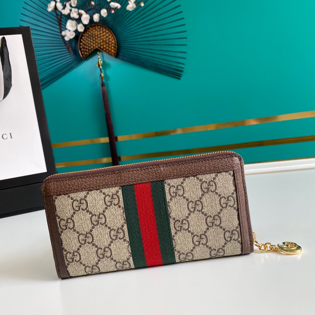Gucci Ophidia Zip Around GG Supreme Wallet Brown 19cm 523154 96IWG 8745 - Image 3