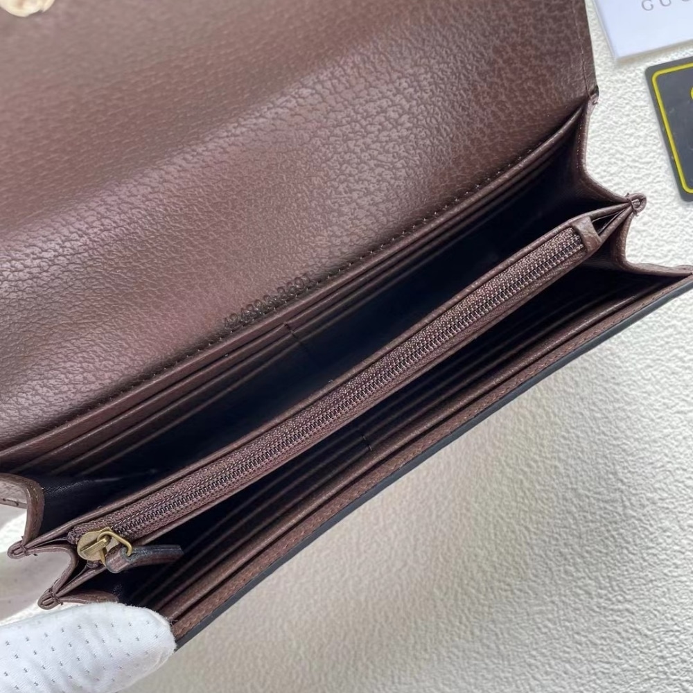 Gucci Ophidia Jumbo GG Long Wallet Brown Beige 19Cm - Image 5