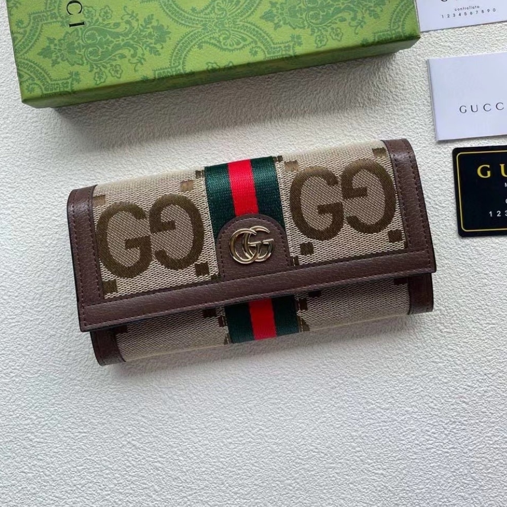 Alternative view of Gucci Ophidia Jumbo GG Long Wallet Brown Beige 19Cm